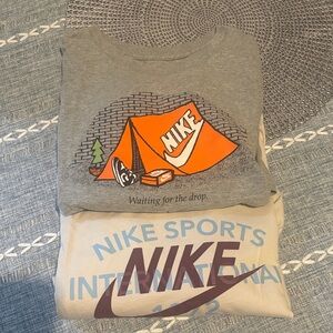 Nike Short Sleeve Tee Pack — Gray & Cream with Orange Graphic
